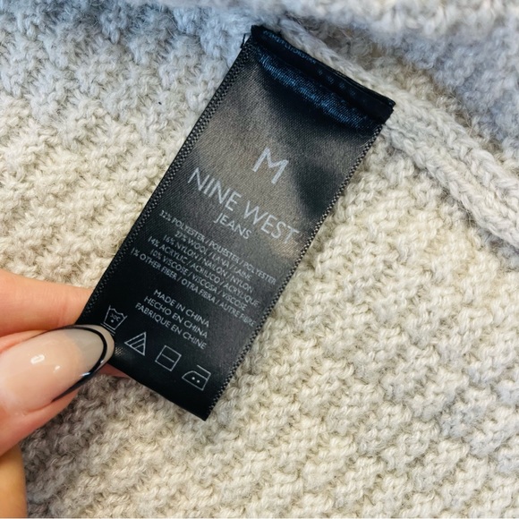 NINE West Jeans open cardigan/ turtleneck Sweater long oversized Medium - Picture 5 of 8